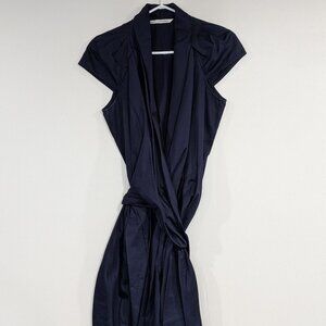 Diane Von Furstenberg Vern Wrap Dress Navy Blue Size 6